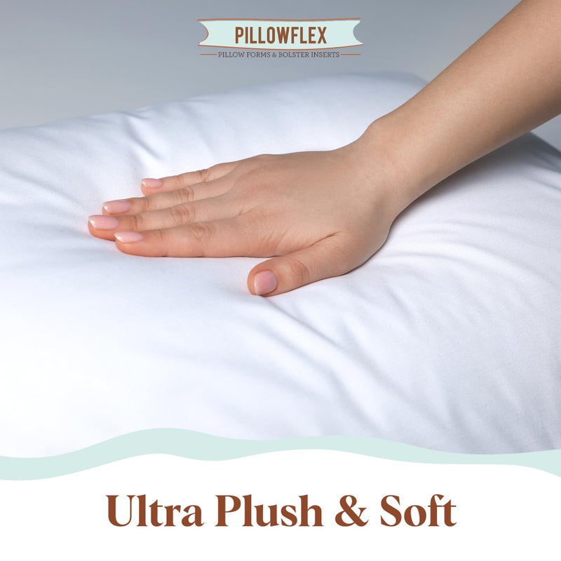 Pillowflex Synthetic Down Alternative Pillow Inserts for Shams - Comfy Pillows for Sleeping, Perfect Pillow & Best Sleeping Pillows, Handmade Down Alternative Throw Pillow Inserts - (16x26 Set of 2) - Image 4